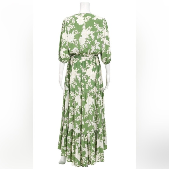 KIVARI Yara Floral Apple Green Tie Front Maxi Dress NWT - Picture 14 of 16